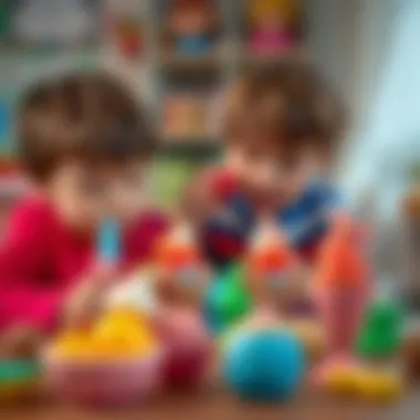Children engaging in imaginative play with ice cream toys