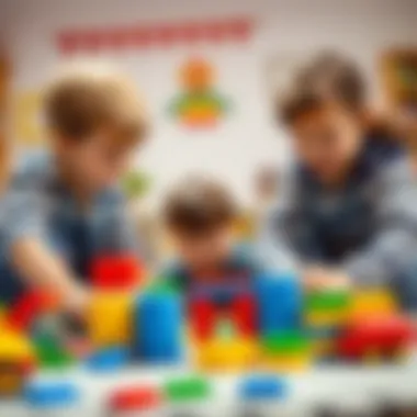 Cognitive Growth through Play Children engaging with Duplo for cognitive development