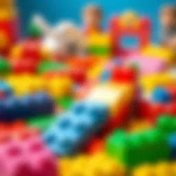 Colorful Duplo blocks promoting creativity