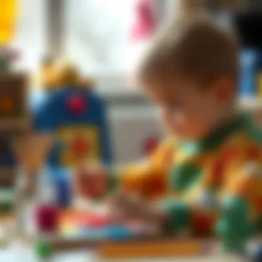 Developing Motor Skills through Art Child engaged in a colorful painting activity indicating motor skills development