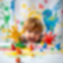 Colorful splashes of paint showcasing creativity in children's art