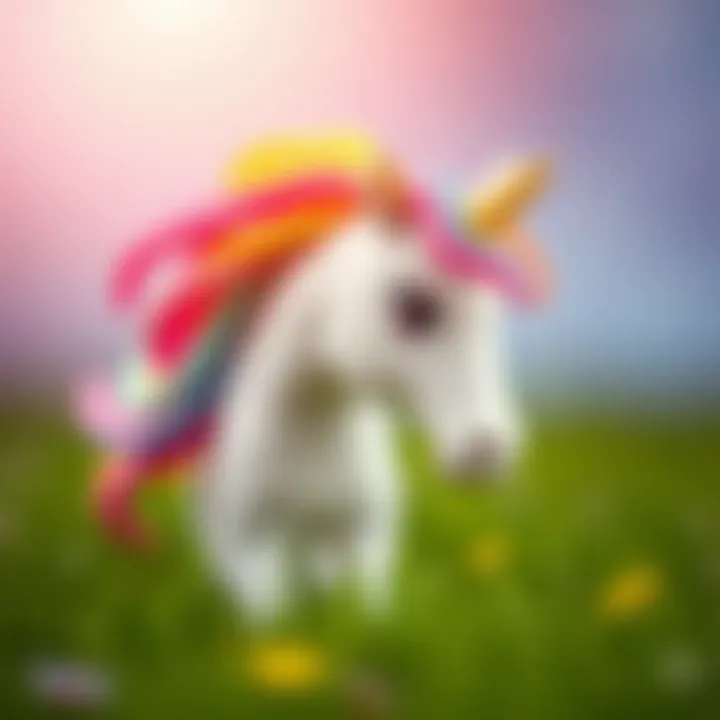 Unicorn with Rainbow Mane A vibrant unicorn with a rainbow mane