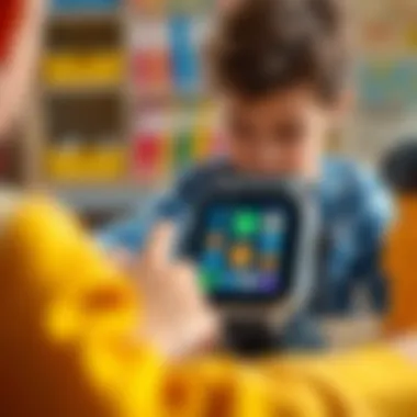 Educational Applications for Kids on Smartwatches Educational applications on a smartwatch displayed for a child