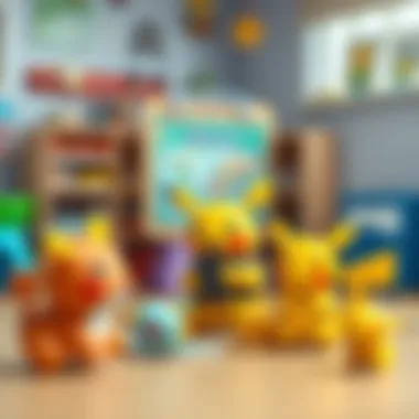 Learning with Pikachu Toys An educational setting featuring Pikachu toys promoting learning