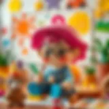 A colorful art journal showcasing children's artwork