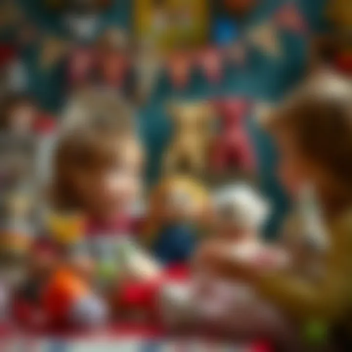 Children engaging with cloth dolls