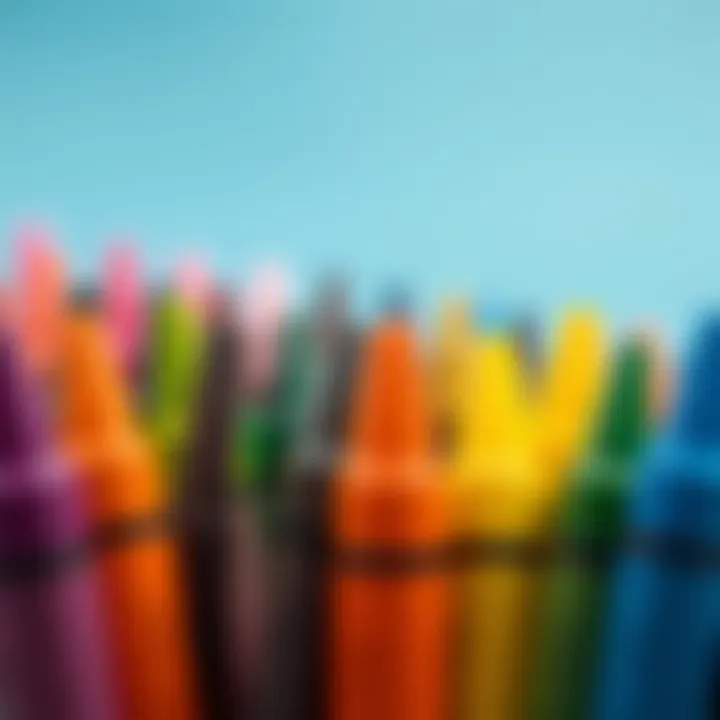Close-up of Faber Castell Jumbo triangular crayons with color names
