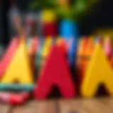 Vibrant colors of Faber Castell Jumbo triangular crayons on a wooden surface