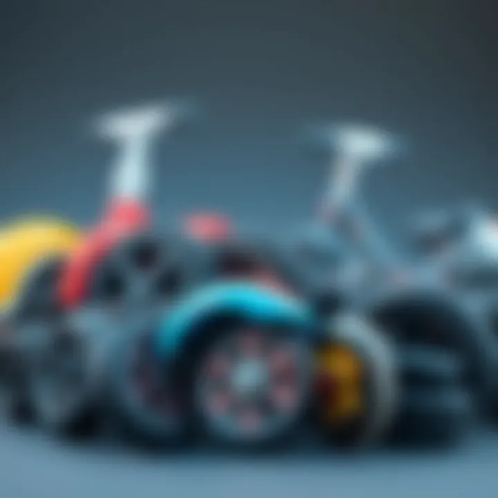 Variety of Scooter Wheels Different types of scooter wheels arranged for comparison