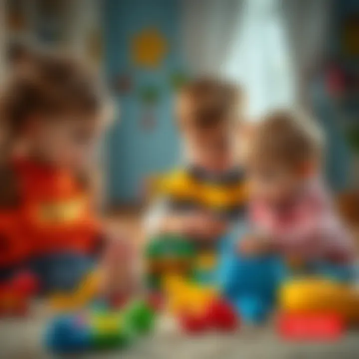 Children interacting while playing with toys
