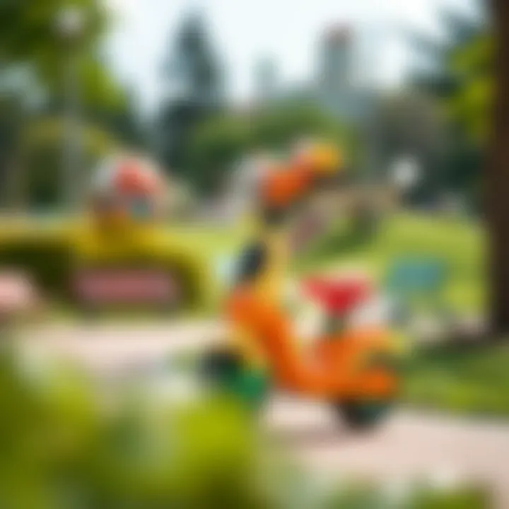 Globber Deluxe Scooter in a park setting