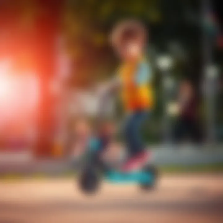 Enhancing Balance and Coordination Child mastering balance on the scooter