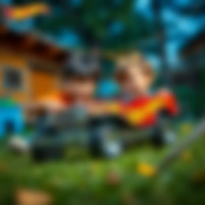 Children playing with Hot Wheels Bone Shaker