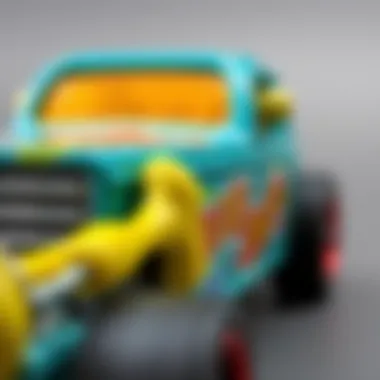 Close-up of the Hot Wheels Bone Shaker details