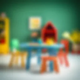 A stylish IKEA children's table with vibrant colors
