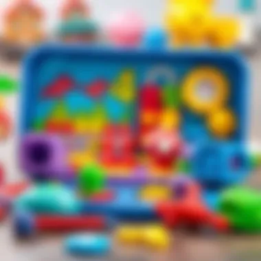 A colorful educational game set designed for children.