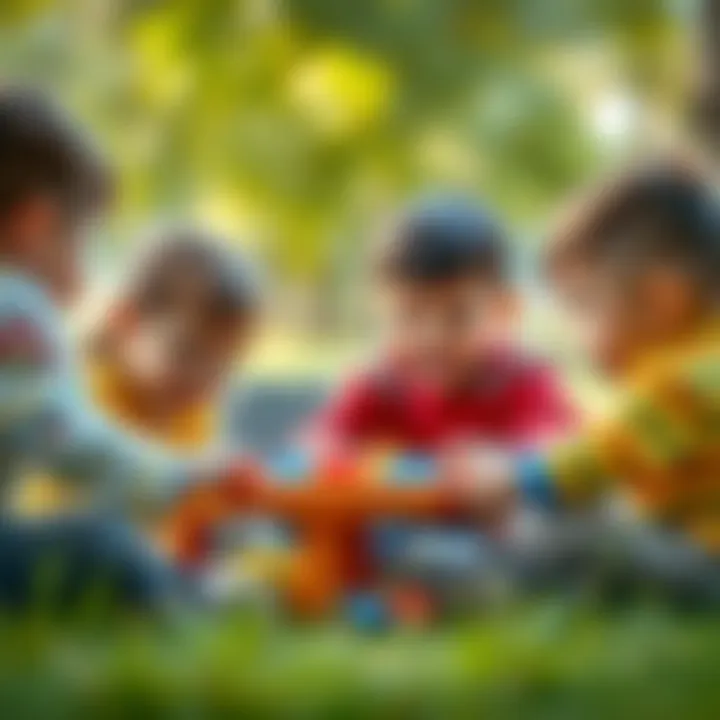 Children engaging in a group activity that promotes social interaction.