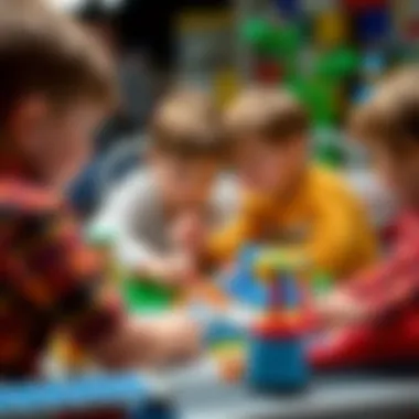 Interactive Learning Experiences Children engaging in interactive Lego activities