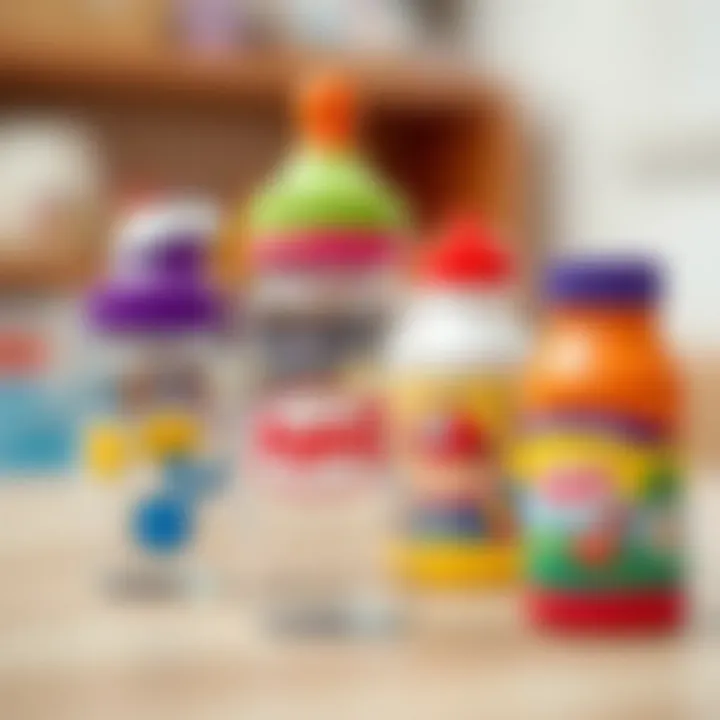 Different types of cap bottles for children