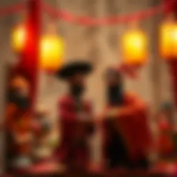 Traditional puppet set depicting Karagöz and Hacivat