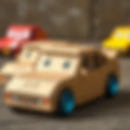 Creatively designed cardboard cars ready for play