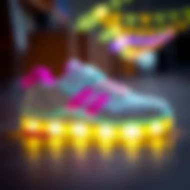 Stylish illuminated sports shoes designed for girls