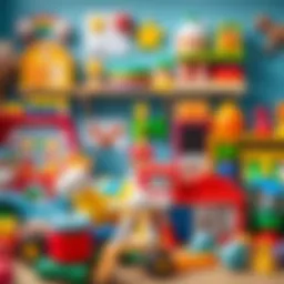 Colorful collection of educational toys for children