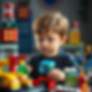 Child Engaging with Lego City Set