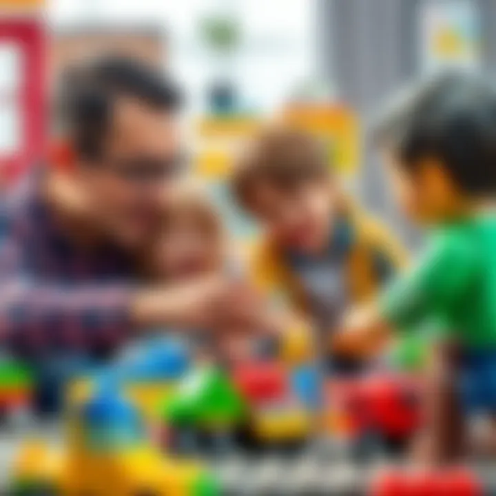 Family Enjoying Lego City Together
