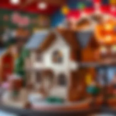 Showcasing the Finished Model A finished wooden model house displayed in a vibrant environment.