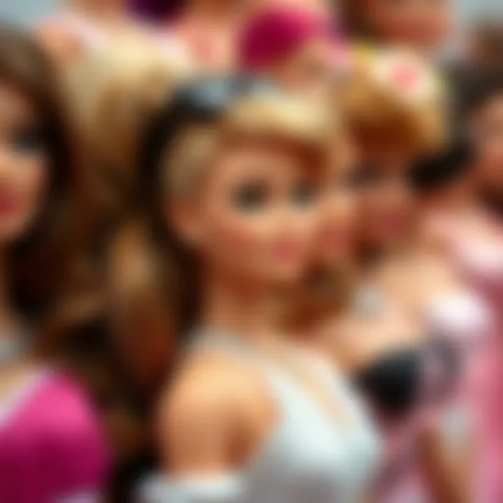 The Evolution of Barbie Dolls A montage showcasing the evolution of Barbie dolls through the decades.