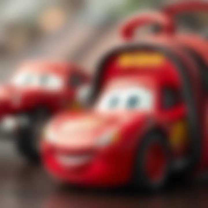 Close-up of the unique features of a McQueen lunch bag