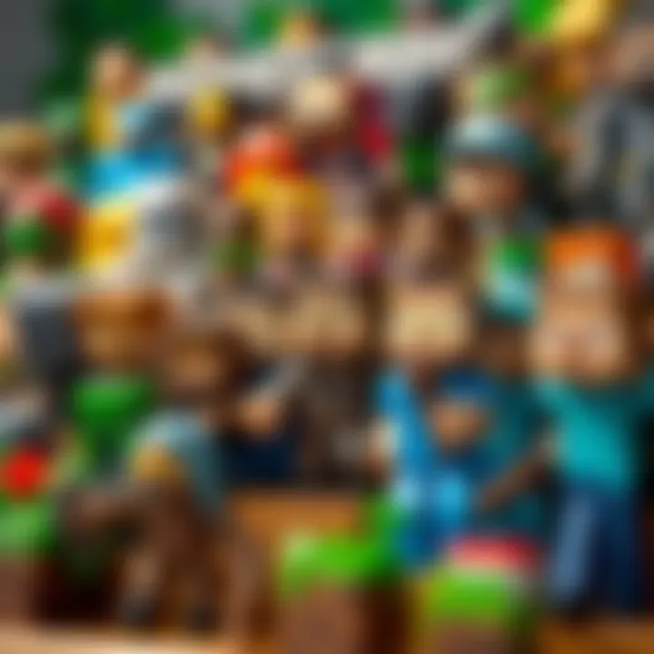 A collection of various Minecraft figures on display