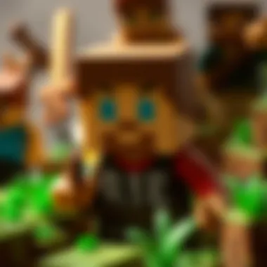 A close-up of a unique Minecraft figure emphasizing craftsmanship