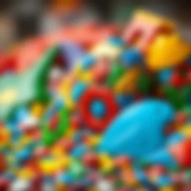 Colorful mosaic pieces arranged creatively