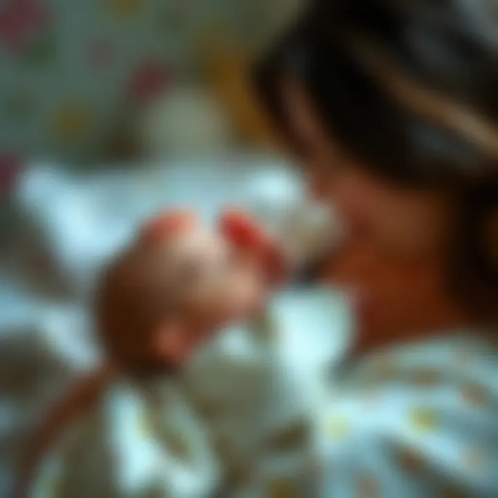 The Bond of Motherhood A serene moment between a mother and her newborn, showcasing the bond formed after childbirth.
