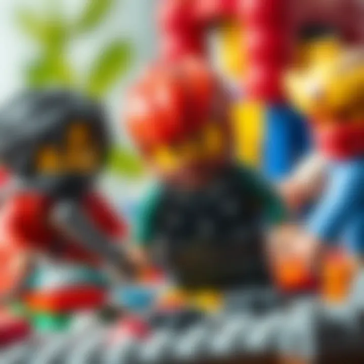 Children engaged in educational play with Ninjago Lego toys
