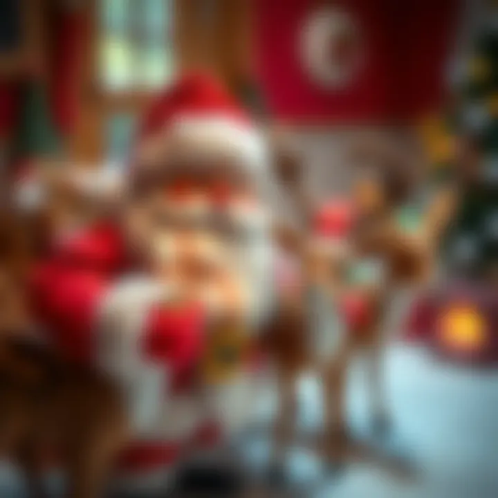 Santa Claus and His Reindeer: A Holiday Tradition A cozy holiday scene featuring Santa Claus alongside his reindeer, embodying tradition.