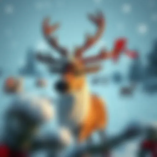 A majestic reindeer in a winter landscape, symbolizing the spirit of Christmas.