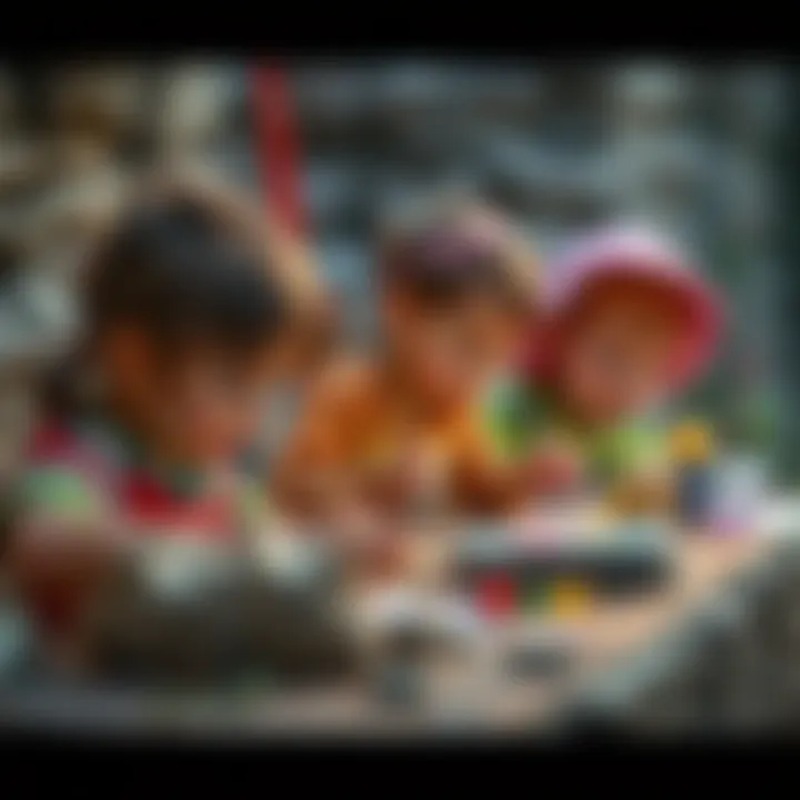 Children engaged in stone painting activity