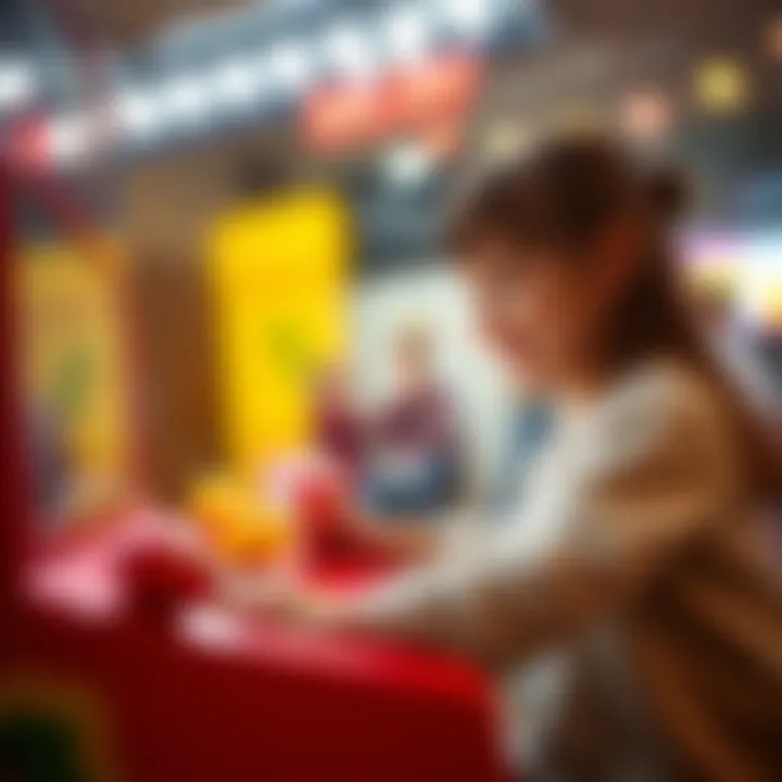 A happy girl engaged in a fun and interactive game.