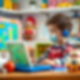 A child engaging in an online educational game