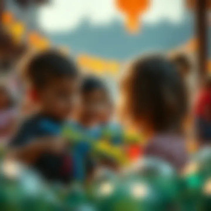 Children playing with Orbeez blaster