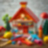 Colorful materials for toy house construction