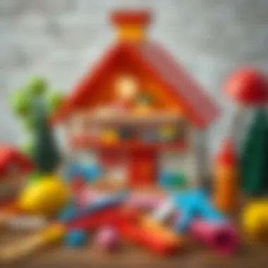 Colorful materials for toy house construction