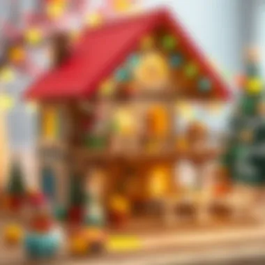 Completed toy house with vibrant decorations