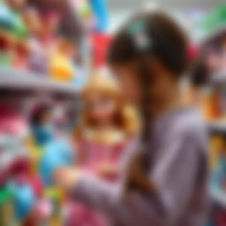Choosing Wisely: The Importance of Safety in Toy Selection Parents selecting safe and educational princess toys from a store shelf.