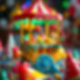 A vibrant party cart filled with colorful decorations