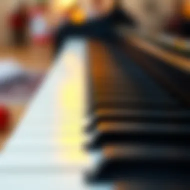 Close-up of piano keys suitable for kids