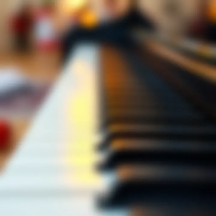 Close-up of piano keys suitable for kids